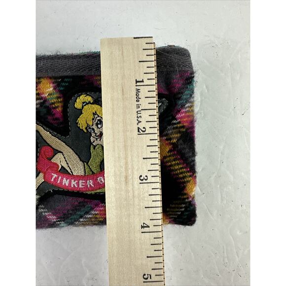 Walt DisneyWorld Disneyland Tinkerbell Wallet Multi Colored Plaid 4” X 6” GUC - Picture 15 of 16